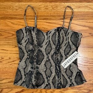Jay Godfrey Snakeskin Patterned Top NWT